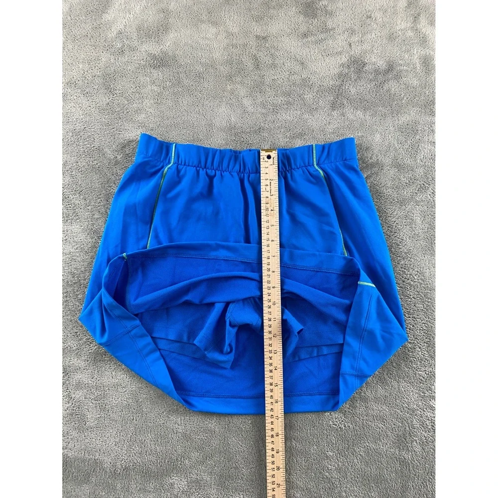 Nike Golf Fit Dry Skirt Womens Medium Blue Lime Green Stitching Pockets Athletic
